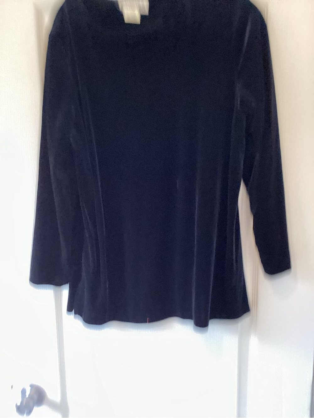 Briggs black Velvet Long Sleeve Blouse L EUC